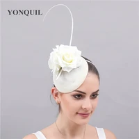 new classic ivory hair fascinators elegant women ladies flower headwear hairclips with headbands church occasion hair accessory