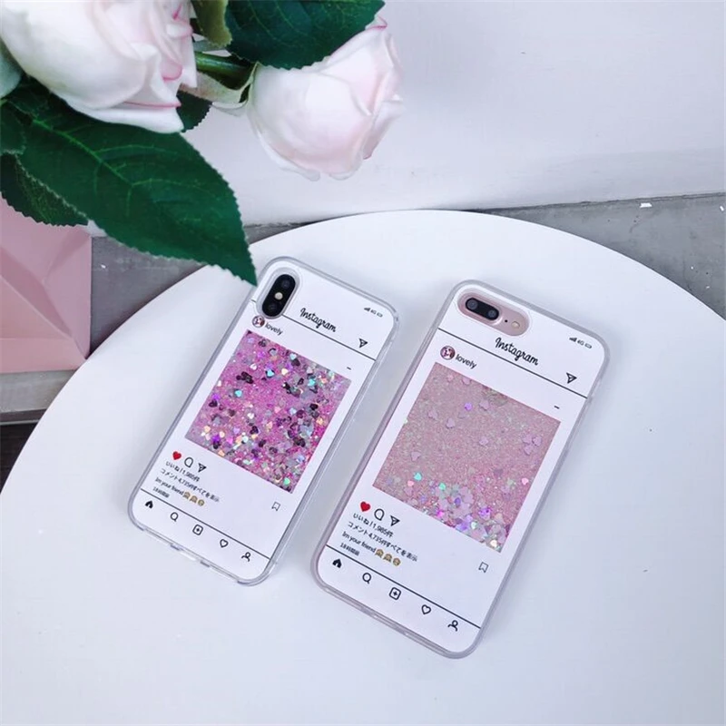 Чехол для iPhone X 6 6S 7 8 Plus Модный чехол девочек чашка кофе жидкий зыбучий песок