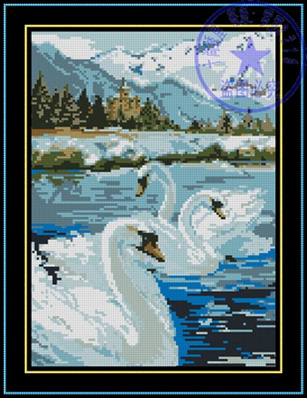 

Needlework,DIY Cross Stitch,Sets For Embroidery kits,11CT&14CT,Swan Lake