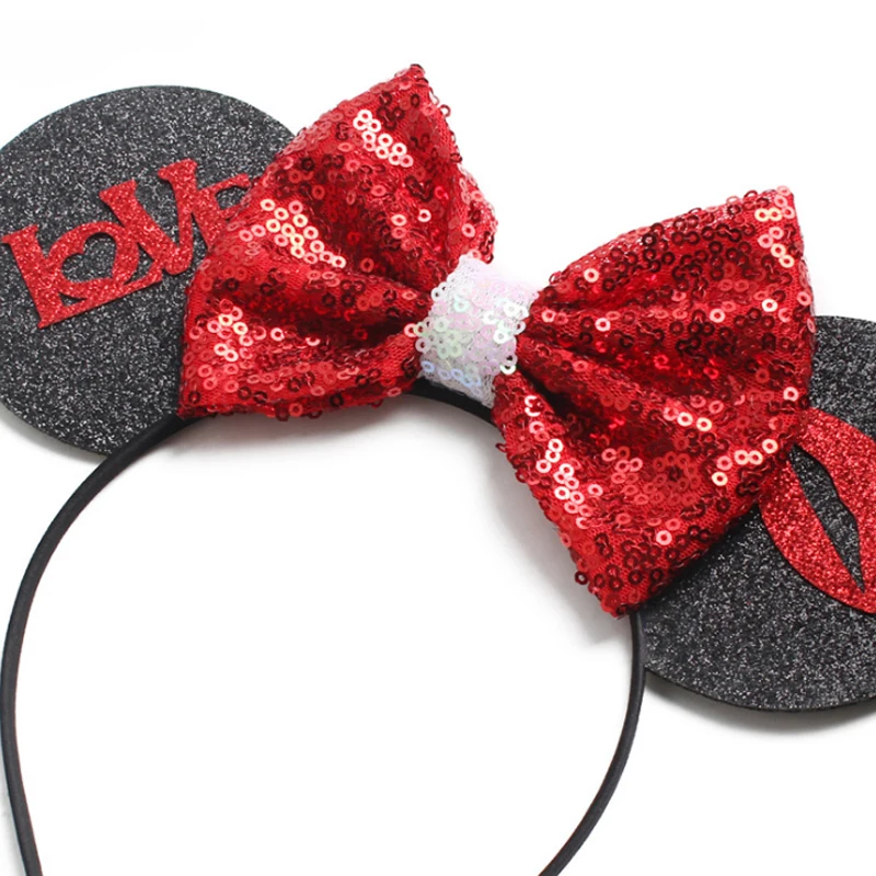 Рождественская Женская головная повязка disney Новые Kawaii аксессуары для волос Детские волосы девушка Минни уши Микки банты головной убор головная повязка Вечерние