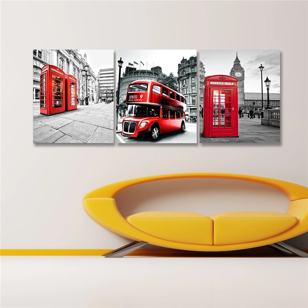 3 шт. Настенная картина Биг Бен Лондон|print on canvas|canvas painting3 piece |