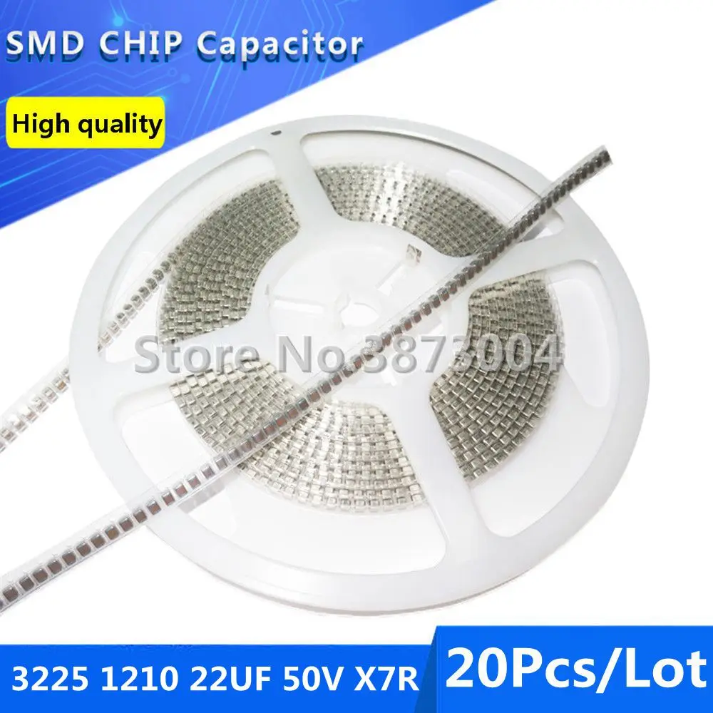 

20pcs 3225 1210 22UF 50V X7R Thick Film Chip Multilayer Ceramic Capacitor