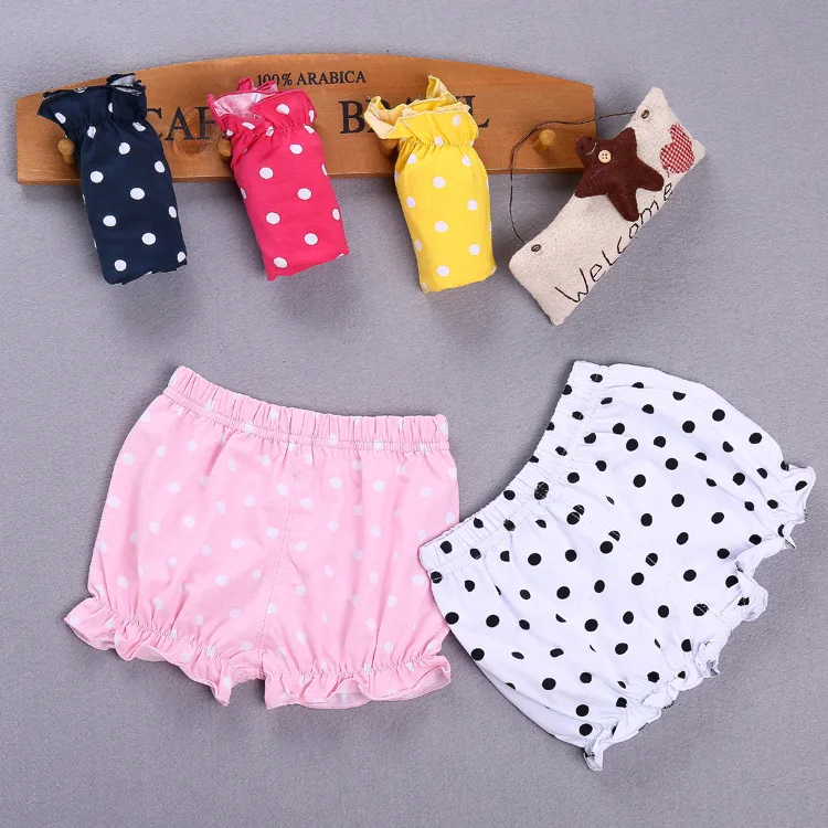 2022 Baby Girl Shorts Newborn Child Children Cotton Summer Polka Dot Casual Girls Pants Bloomers Diaper Cover Panties | Детская одежда
