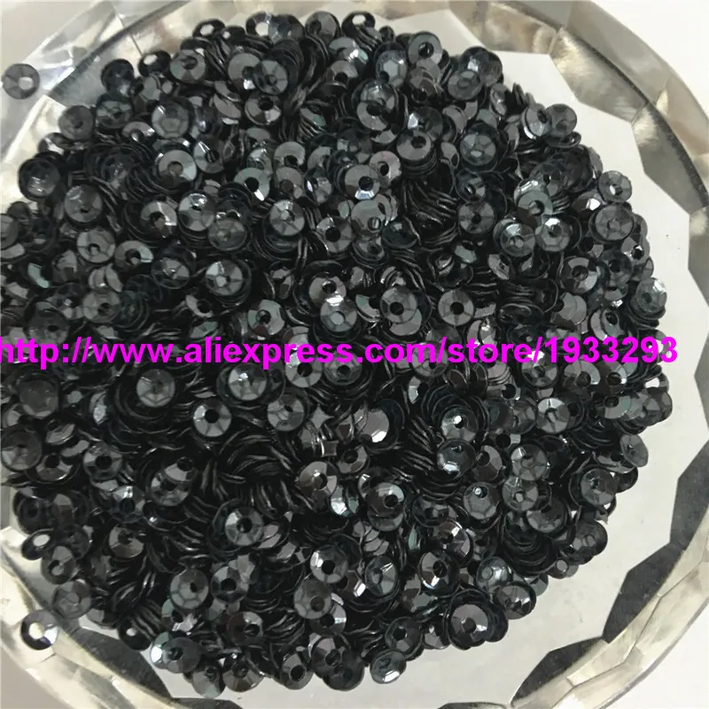 3 мм 25 г/лот (5000 шт.) темно серые блестки россыпью с золотым покрытием шитье