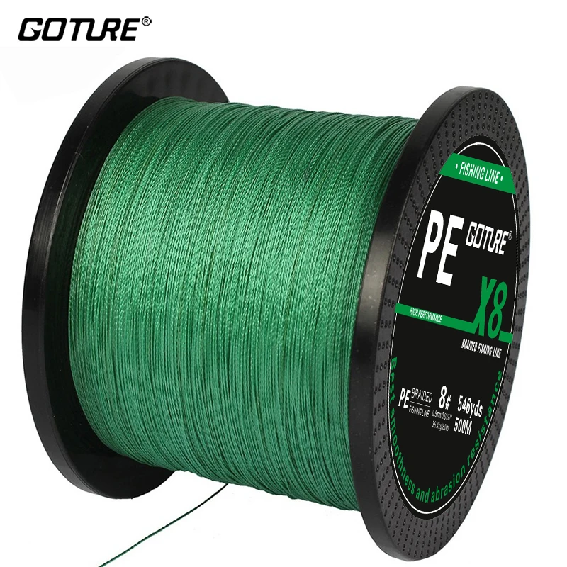 

Goture Brand 500M 547Yards PE Braided Fishing Line 8 Stands 17LB-108LB Multifilament Fishing Line Cord