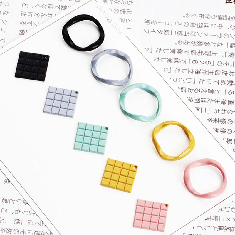 DIY ювелирных изделий корейский Нерегулярные круг квадрат Серьги Цепочки и