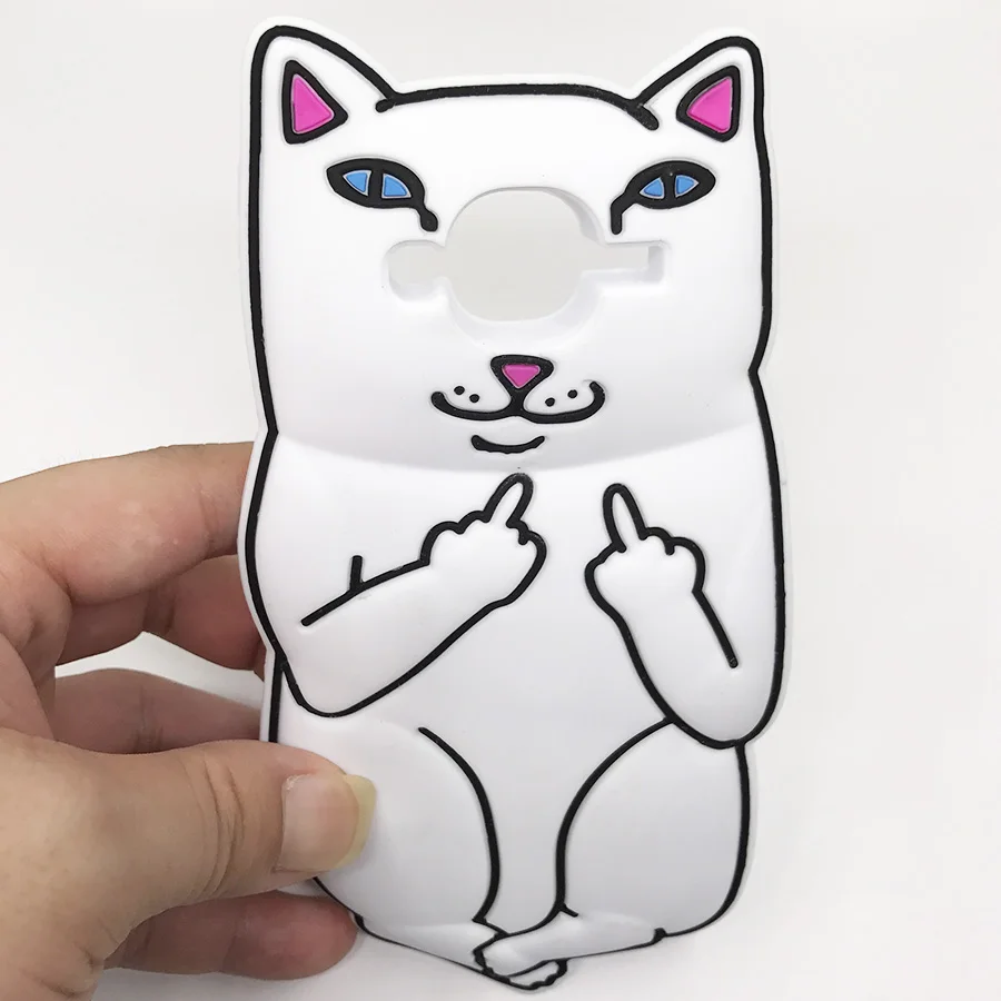 Middle finger cat Обложка чехол для samsung Galaxy J5 J500 J500H J500F Крышка силиконовая 3D Крышка для мобильного телефона с изображением персонажа мультфильмов сумка чехол для samsung J5 J500 5,0" - Цвет: Middle finger cat