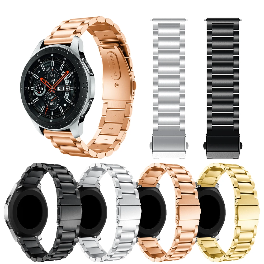 Модный ремешок из нержавеющей стали для Samsung Galaxy Watch 42 мм 46 металлический браслет