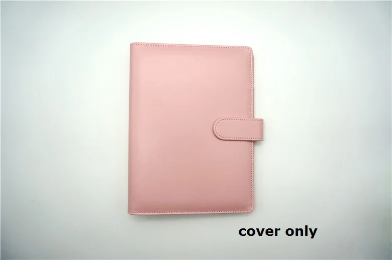 Записная книжка filofax из искусственной кожи со спиральными листочками многоразового использования, Дневник для путешествий, планировщик, блокнот, папка, A5, A6, студенческий прекрасный подарок - Цвет: Pink COVER A5