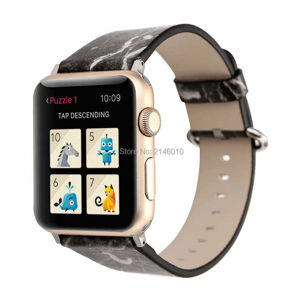 Сменный модный кожаный ремешок с мраморным узором для часов Apple Watch 38 мм 42 серии