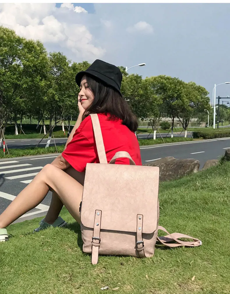 Винтажный рюкзак из искусственной кожи, школьный женский рюкзак Mochila, Женская Большая вместительная сумка на плечо, повседневный рюкзак для девочек XA500H