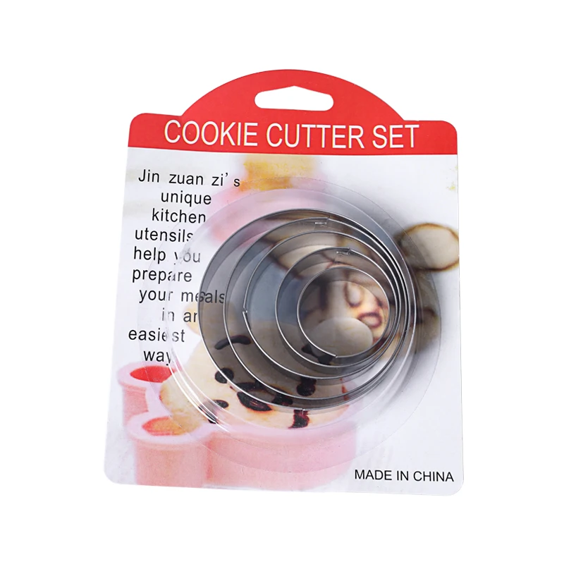 5 шт. Круглый круглый круг из нержавеющей стали для печенья мыши кольца торта