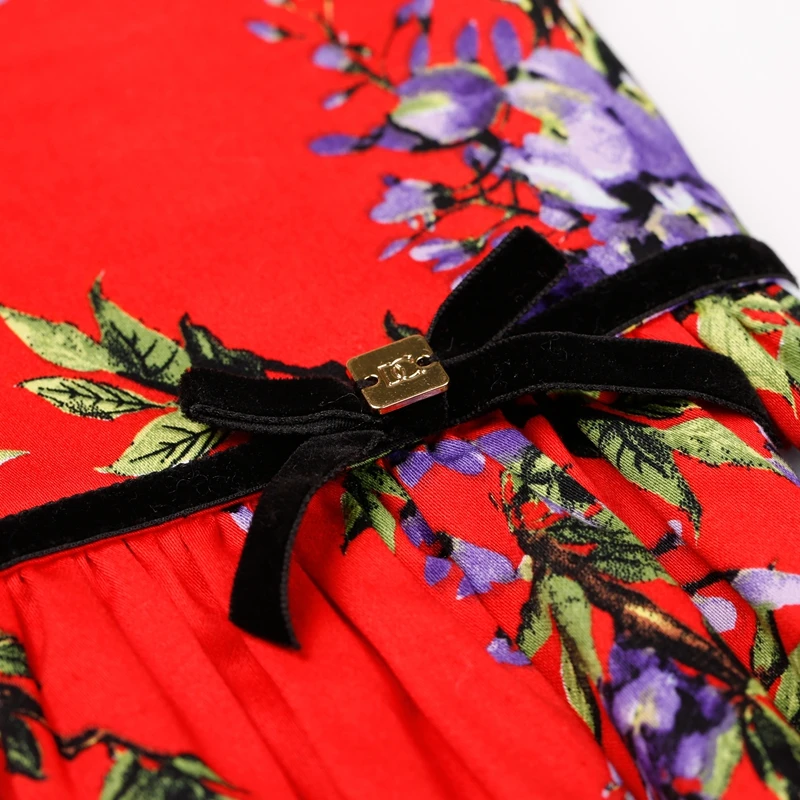 2017 Летнее платье для девочек с цветочным принтом Нарядное без рукавов 100% хлопок