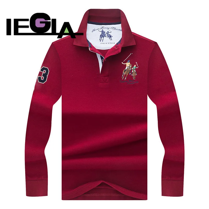 Polo Shirt Men New Brand Long Sleeve Shirts Fashion Embroidery Cotton Breathable Striped Polos Camisa Masculina Clothing | Мужская