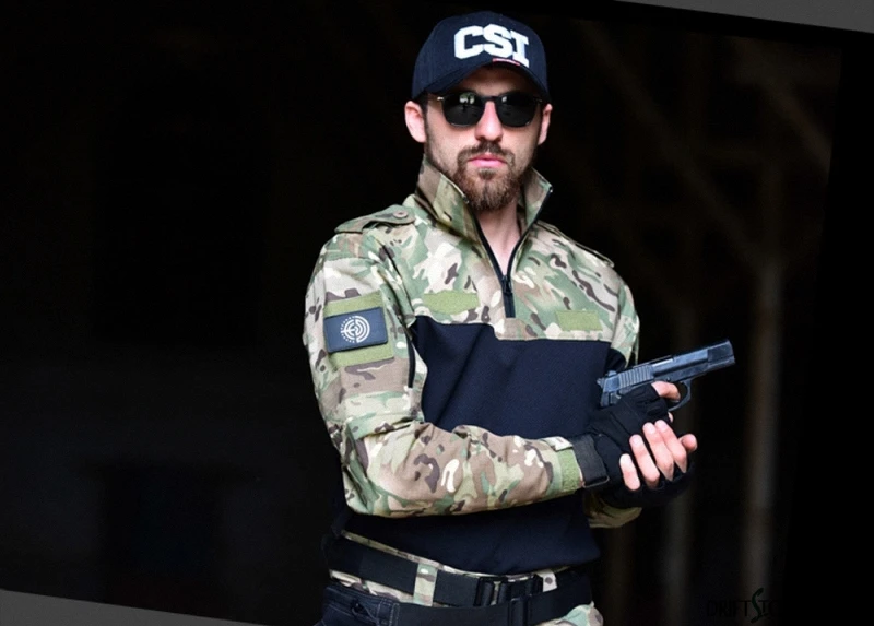 Тактическая рубашка мужская Solider Военная армейская рубашка черная Униформа Мультикам боевая рубашка длинный рукав, дышащий женская спортивная куртка