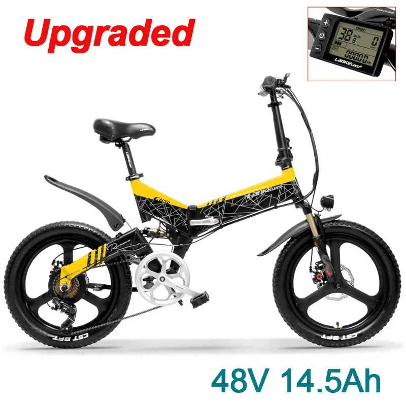 UP BKYE 14.5Ah 7 скоростей 20 дюймов складной горный велосипед Ebike сильная мощность 10.4Ah/12.8Ah/14.5Ah литиевая батарея интегрированное колесо 5 уровень Педаль Помощь - Цвет: UP BKYE 14.5Ah