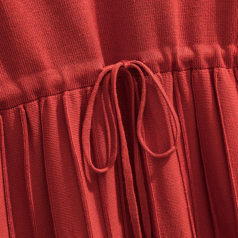 Новинка сезон весна-осень модные вязаные платья на завязках с v-образным вырезом