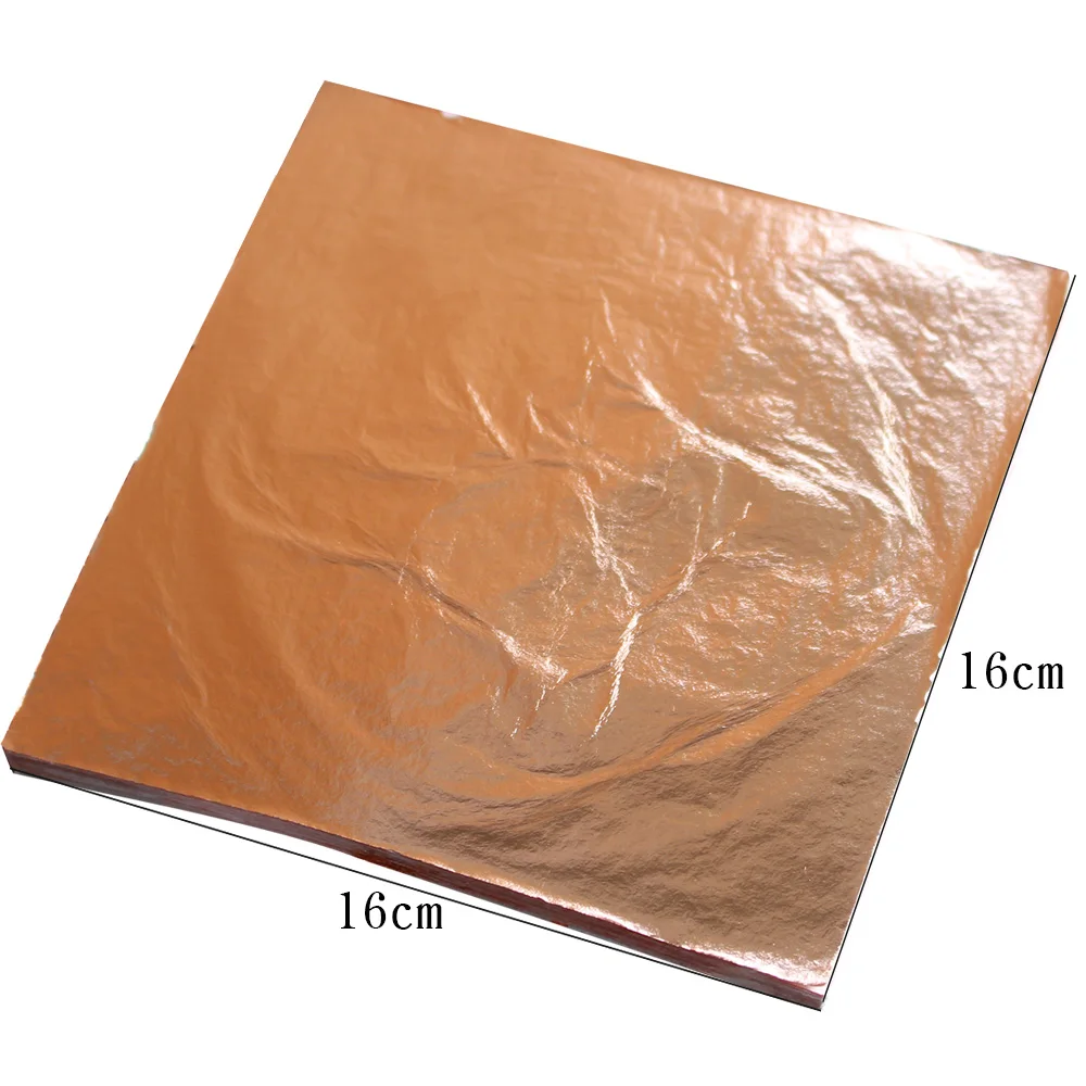 Цвет 0 имитация золотого листа 100% чистая медная фольга 1000 листьев в упаковке 16х16