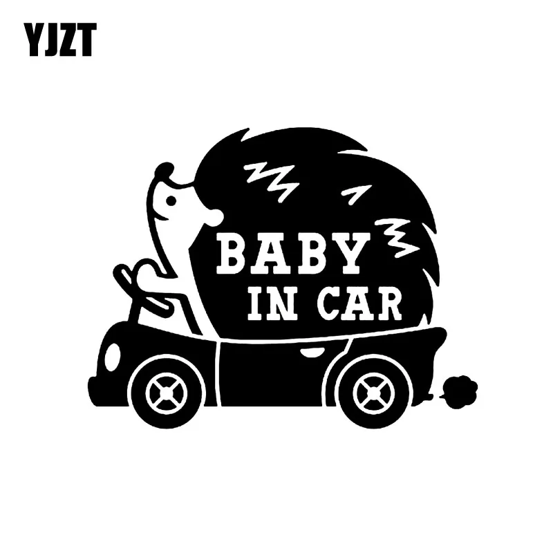 YJZT 17 8 см * 13 6 детская наклейка на автомобиль Виниловая Ежик черная/Серебристая