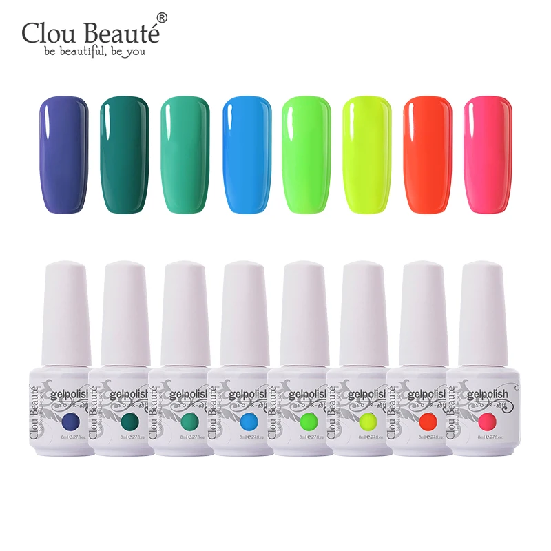 Clou Beaute 8 мл набор гель-лаков для ногтей подарок Гель-лак Полупостоянный Светодиодный УФ-лак Гибридный гвоздь блеск впитываемый Гель-лак для ногтей - Цвет: ZH14