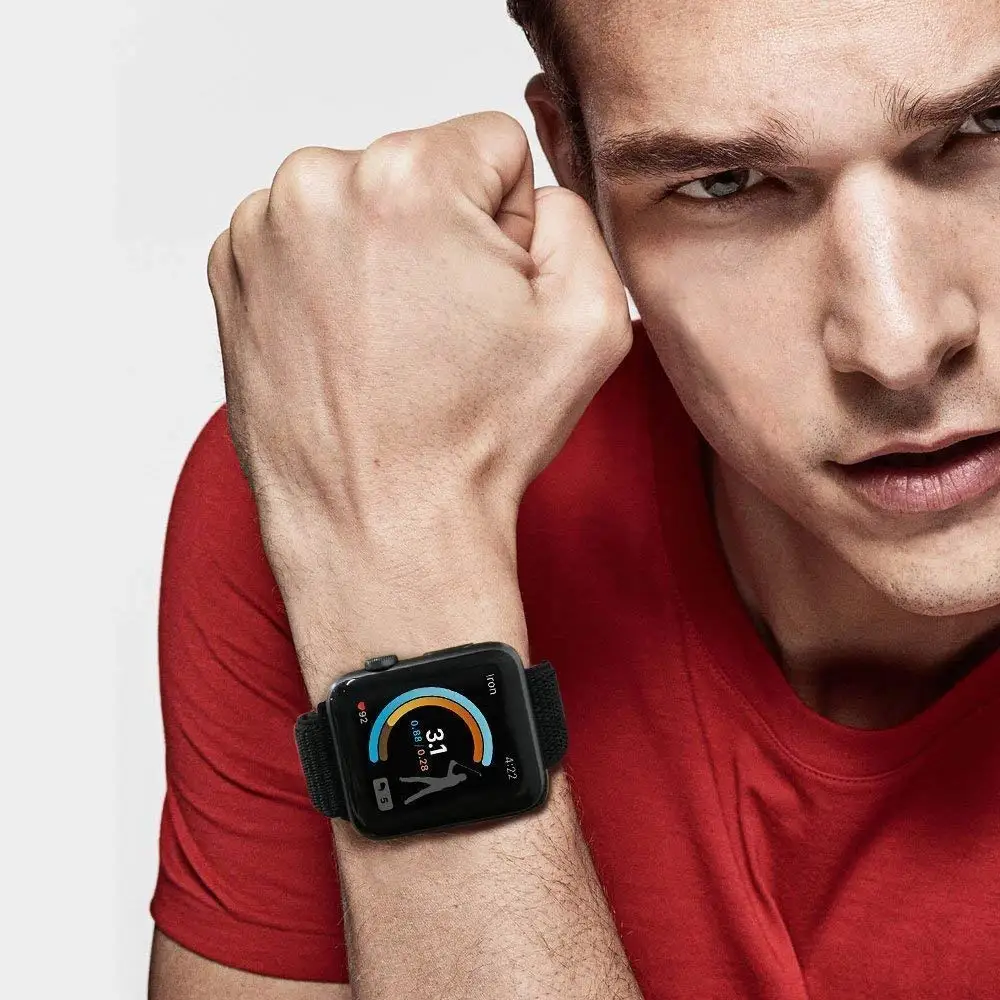 Нейлоновая Мягкая дышащая повязка для Apple Watch Series 4 3/2/1 полосы 38 мм 42 ММ сменная Спортивная петля для iwatch 4 3 2 1 40 мм 44 мм