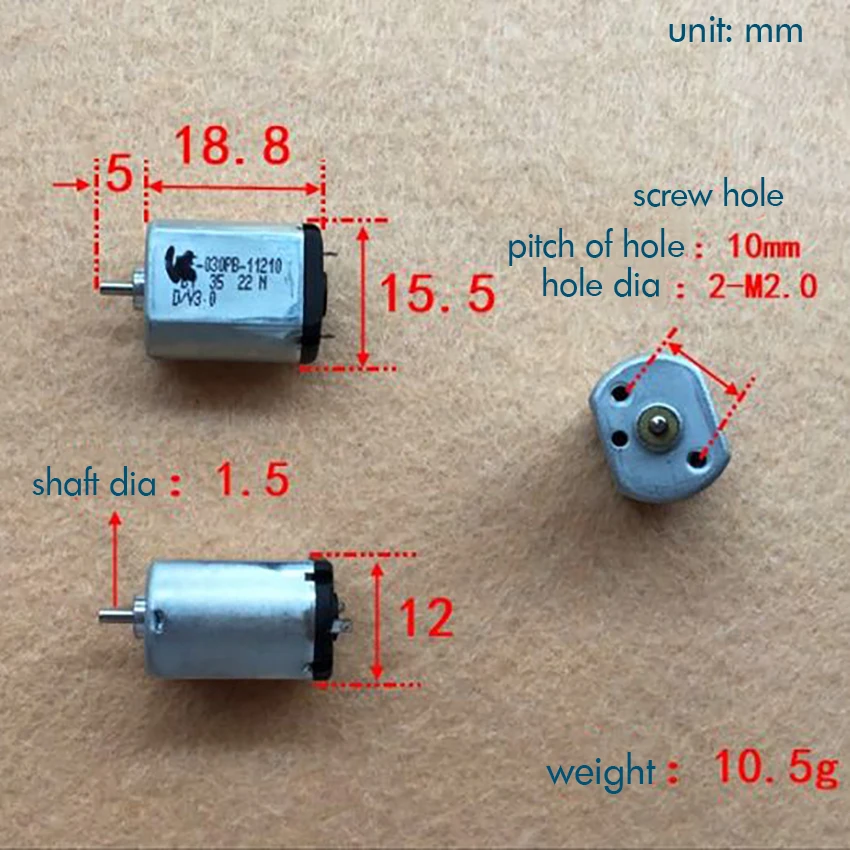 WFF 030PB 11210 микро мотор редуктор постоянного тока 3V 30mA 6500 об/мин тихий электронный