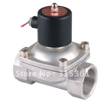 

Free Shipping 2PCS/LOT 2" 50mm Stainless Steel Normally Closed 2 Way VITON Solenoid Valve Oil Acid DC12V