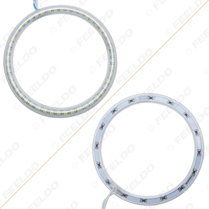 FEELDO 4x90мм Авто SMD ангельские глазки свет Halo Кольцо для Лада ВАЗ 2110/2112 фара #