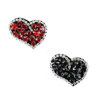 20pieces fashion beaded diamond heart patches crystal applique motifs badge for clothes bags decorated sewing supplies th943