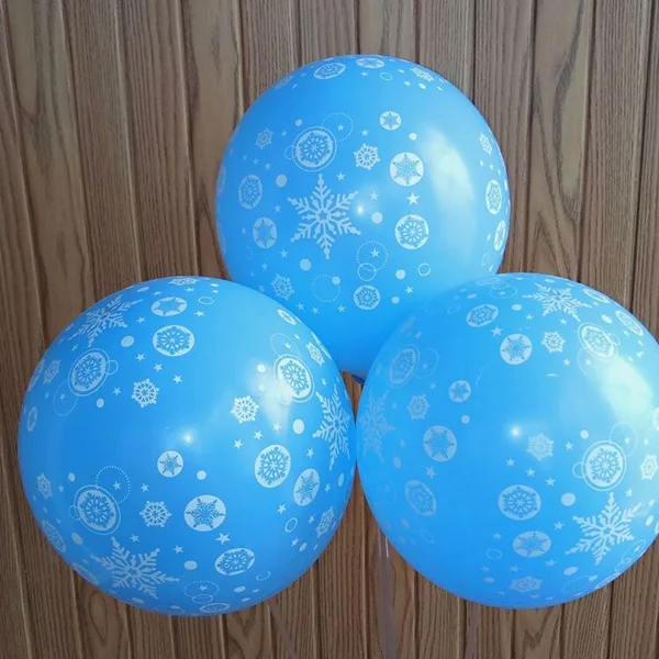 Blue 10 шт. снежные латексные шары принцессы Эльзы с принтом снежинки, игрушечный шар, рождественское свадебное украшение, принадлежности для вечеринок на день рождения - Цвет: Blue