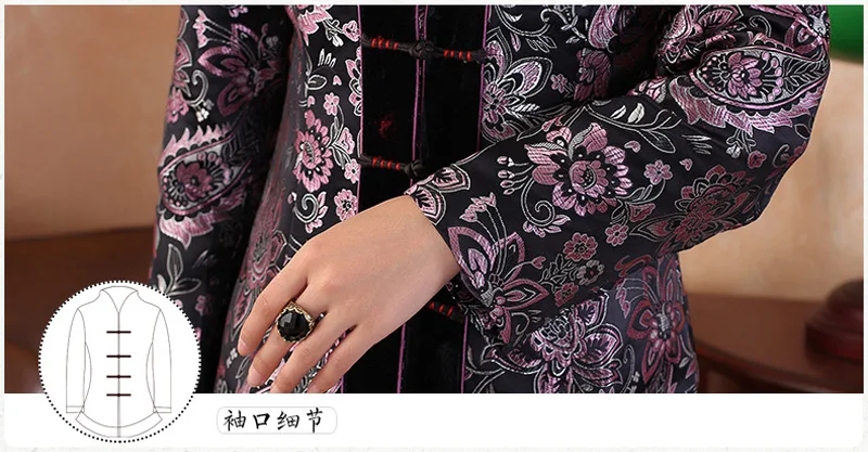 

Traditional Chinese Jacket Women Silk Satin Coat Long Sleeves Tops Size M-3XL