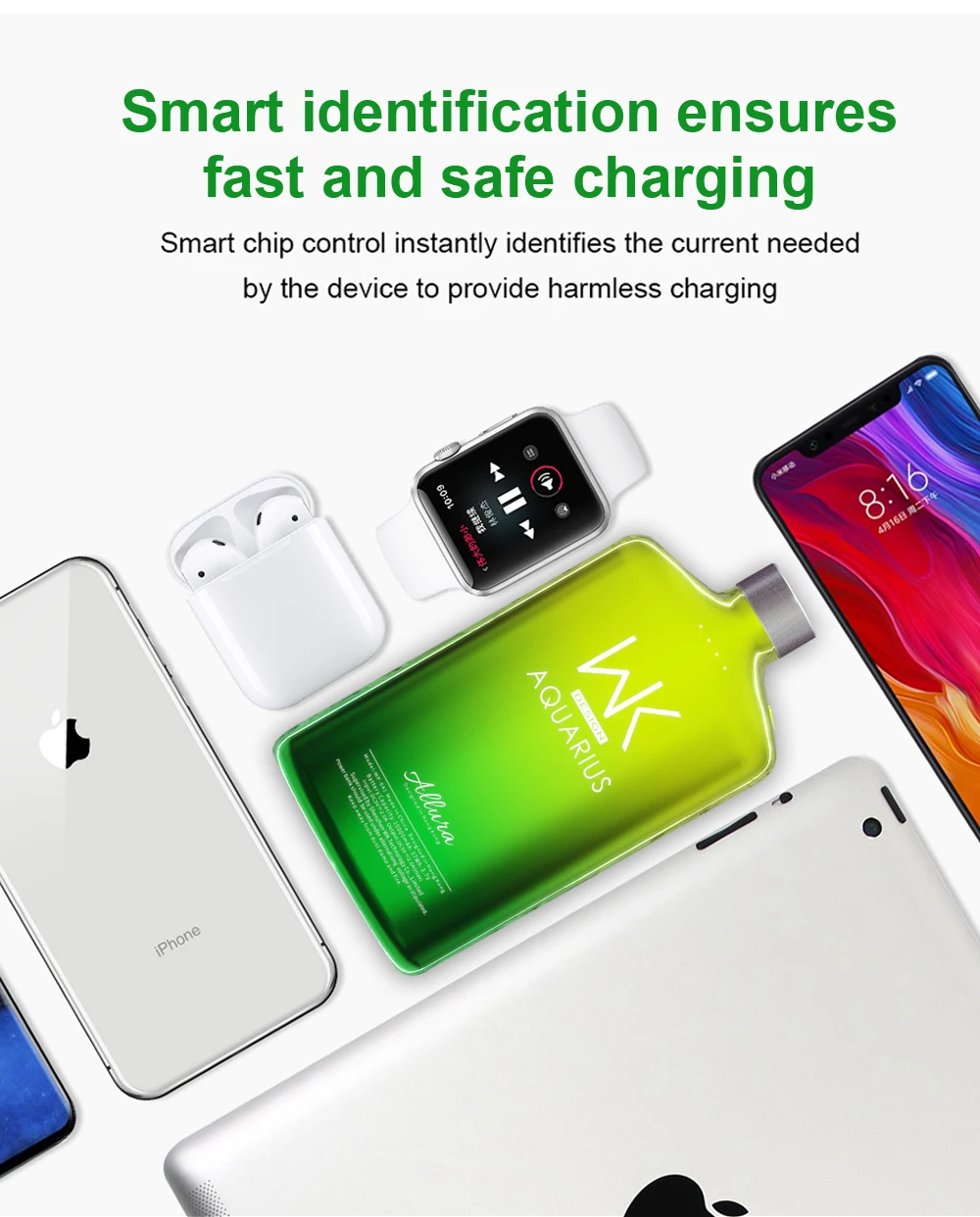 WK power Bank 10000 мАч 2 USB Портативная зарядка внешняя батарея для мобильного телефона 10000 мАч для зарядного устройства 18650 Xiaomi iPhone huawei