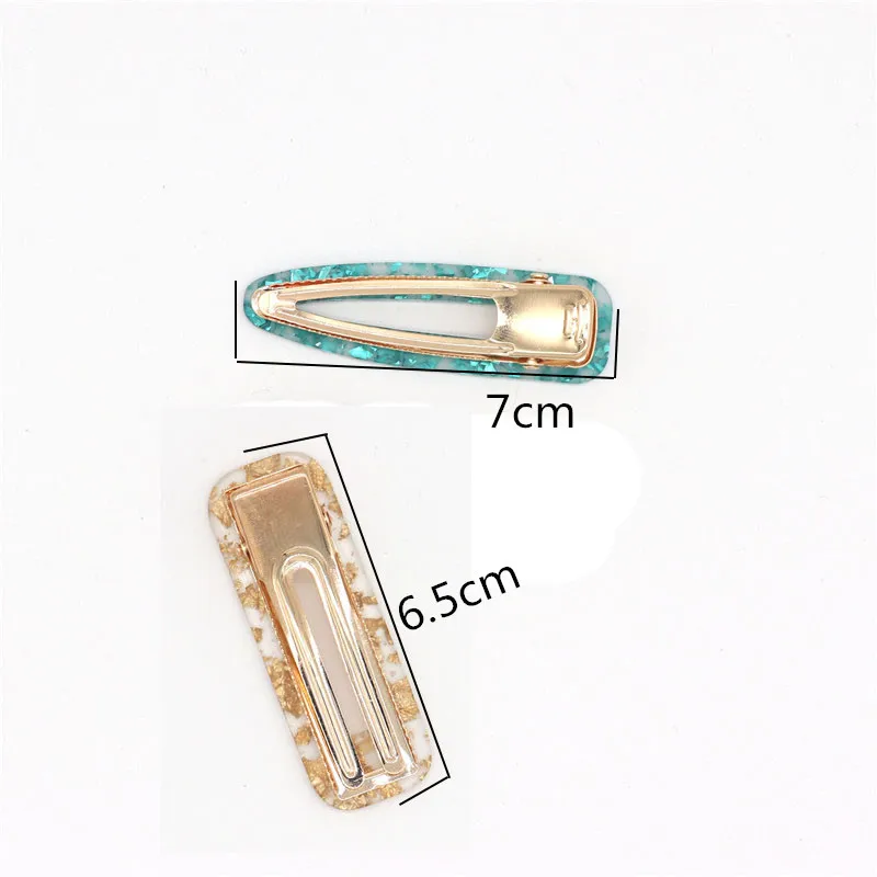 2Pcs Korean Hair Clips For Women Vintage New 2019 Girls Acrylic Hollow Waterdrop Rectangle Pins Tin Foil Sequins Barrettes | Красота и