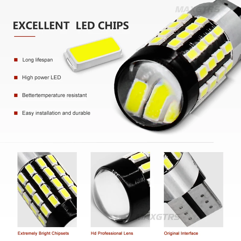 2x Высокая мощность T10 194 920 912 921 168 светодиодный Canbus экстремально яркий 54 SMD 3014 чиповые лампы для парковки автомобиля задние широкие фары