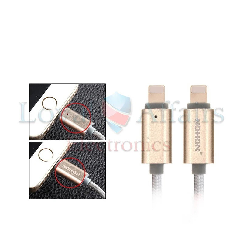 NOHON 150 см светодиодный смарт-Алюминий сплава USB кабель для передачи данных для iPhone X, 8, 7, 5 5S 6 плюс 8 P 6 S ipad 4 Air зарядного устройства для передачи данных кабель IOS 7, 8, 9, 10, 11