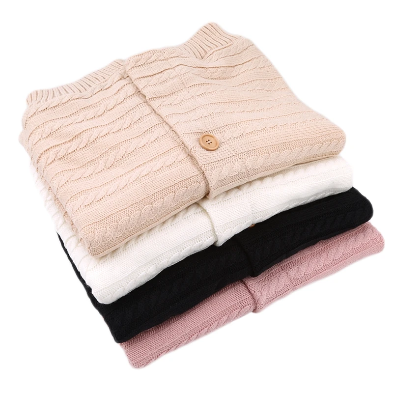

Newborn Baby Winter Warm Sleeping Bags Infant Button Knit Swaddle Wrap Swaddling Stroller Wrap Toddler Blanket Sleeping Bags