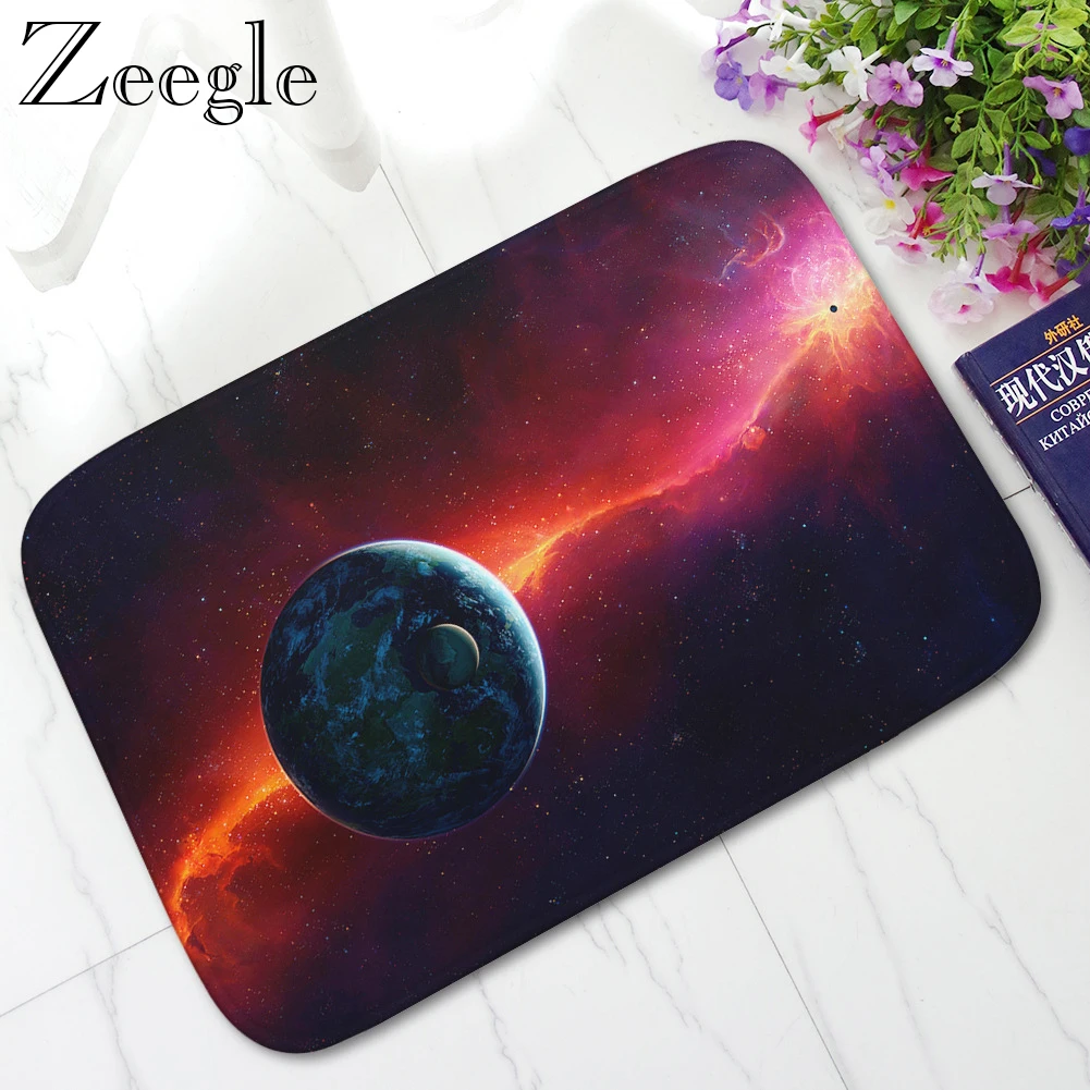 Zeegle космический печатные Добро пожаловать коврики для входной двери с