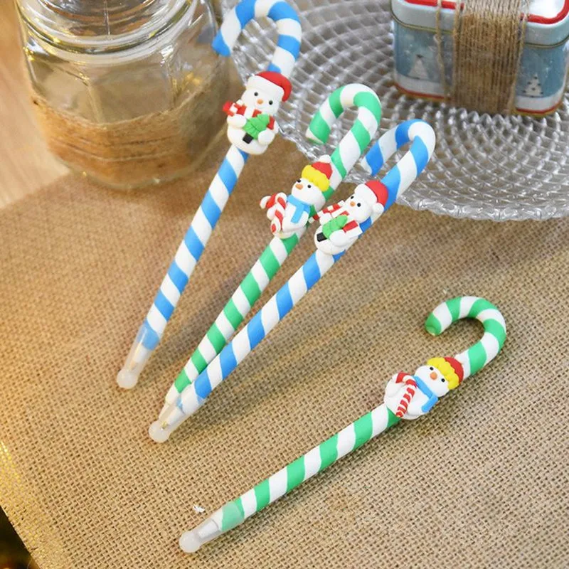 Coloffice 1PC Christmas Ballpoint Pen Kawaii Old Man Snowflake Soft Pottery For Kids Gift Black Ink 0.5mm Pen Shool Office