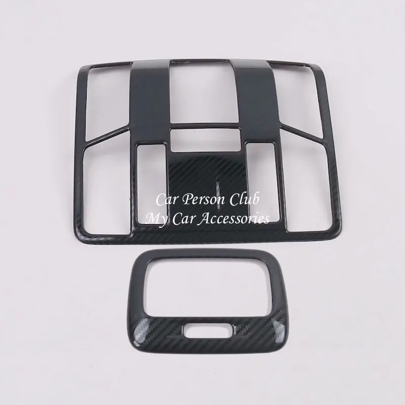 09-Carbon Front Rear Интерьерный аксессуар из нержавеющей стали для Mitsubishi Eclipse Cross, переднее заднее освещение для чтения, лампа, рамка, панель, крышка - Цвет: 09-Carbon Front Rear