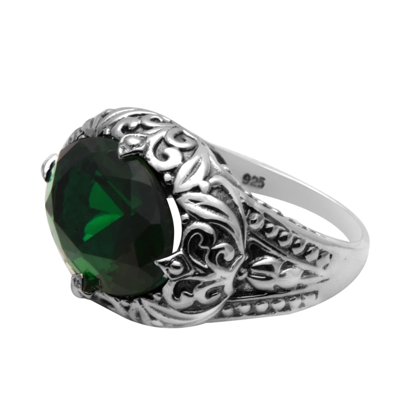 Женское кольцо из серебра 925 пробы с зеленым изумрудом|ring fashion|ring forrings for women |