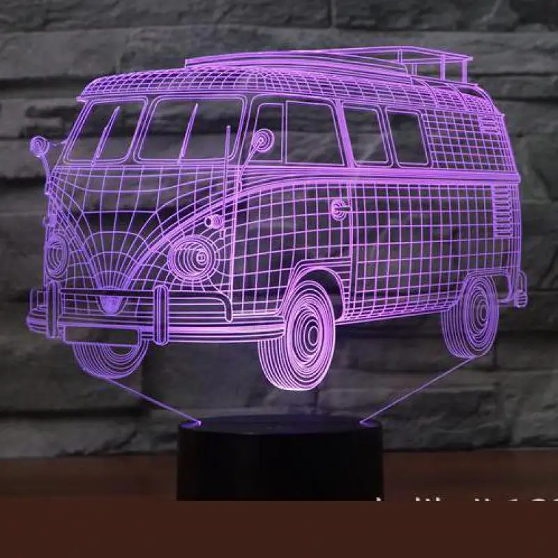 Новые автобусы 3d светильник светодиодная лампа новинка светодиодный Ночной 7