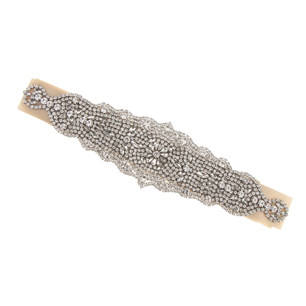 Элегантный свадебный пояс с аппликацией из бисера Пояс невесты аксессуар для