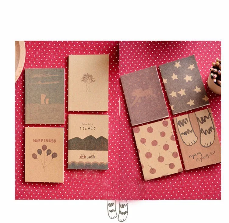 2017 Новый Канцелярские Старинные Пастель Кармана Памятка Прекрасный Блокнот 8