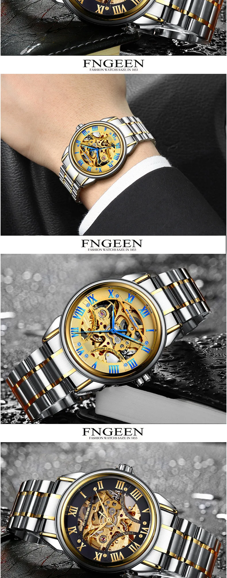 Fegeen Tourbillon часы для мужчин s автоматические часы для мужчин люксовый бренд известный Нержавеющая Сталь Механические часы Relogio Masculino
