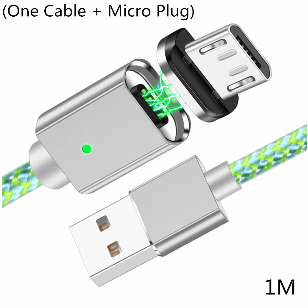 Green Micro Cable Олаф зарядное устройство данных Магнитный USB кабель для iPhone Micro USB C type C кабель для мобильного телефона Быстрая зарядка магнит зарядное устройство 1 м USB кабели - Цвет: Green Micro Cable
