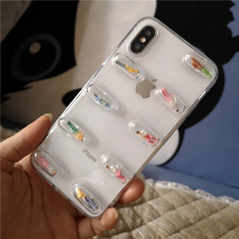 Чехол DIS Забавный Модный 3D чехол для телефона iphone XR XS MAX X Capa 6 6s 8 7plus прозрачный