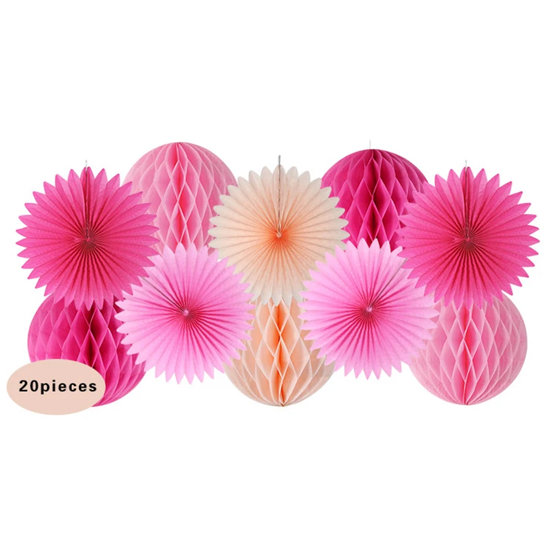 HAOCHU 8inch Paper Honeycomb Balls Decorative Flower Lantern Wedding Kid Birthday Decoration Banquet Event Supplies | Дом и сад