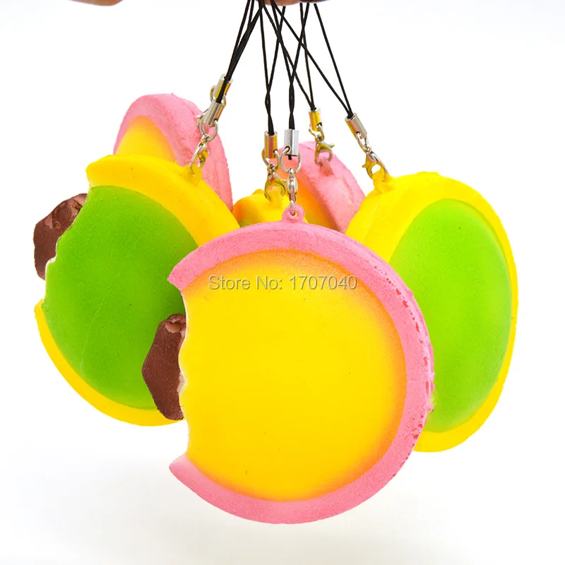 

8CM 2017 New Dorayaki Squishy Kawaii Colorful Soft Bread Charms Kids Toy 1PCS
