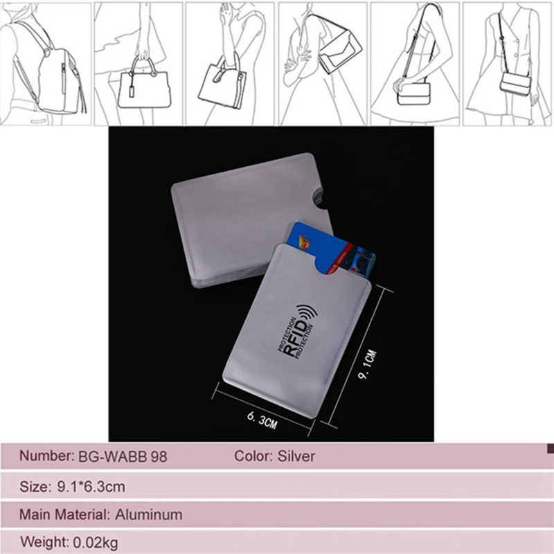10 шт./компл. металлический кредитный банк ID NFC RFID бумажник держатель для карт с длинными рукавами Cover Protector анти Магнитная размагничивания Блокировка Чехол Контейнер