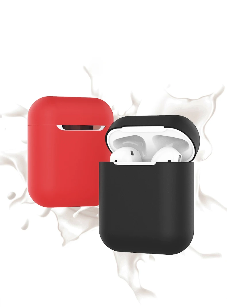 Мягкий гибкий жидкий силиконовый чехол для наушников для Airpods 1 2 с пылезащитной заглушкой противоударный защитный чехол для наушников для Airpods